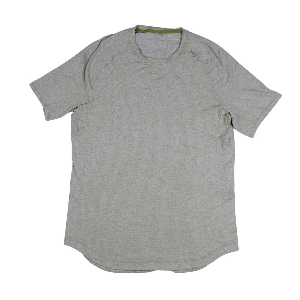 Lululemon Men's Better Everyday striped sage yellow short sleeve t-shirt L? XL?